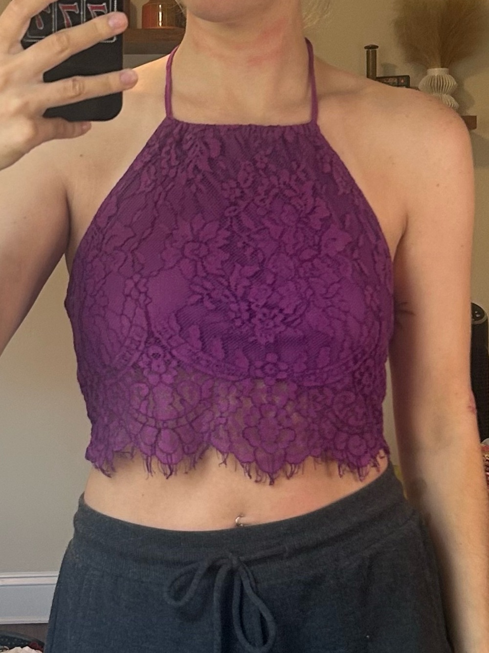 La Hearts lace crop top